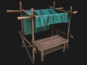 Market Stalls Blue Tent Modèle 3D