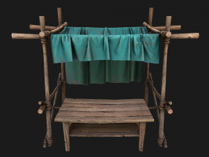 Market Stalls Blue Tent Modèle 3D