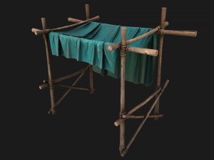 Market Stalls Blue Tent Modèle 3D