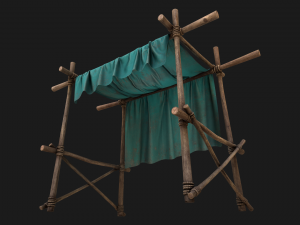 Market Stalls Blue Tent Modèle 3D