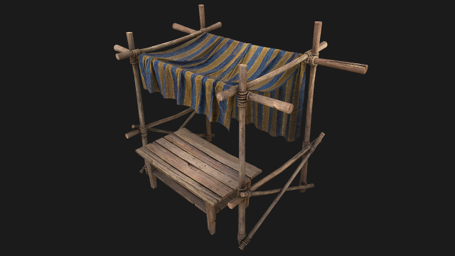Market Stalls Blue Tent 3D-Modell .c4d .max .obj .3ds .fbx .stl .blend 