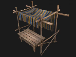 Market Stalls Blue Tent 3D Model