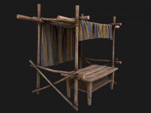 Market Stalls Blue Tent 3D-Modell