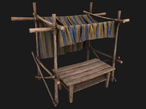 Market Stalls Blue Tent 3D-Modell