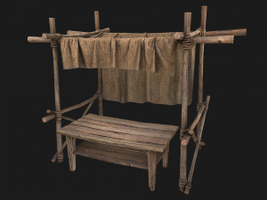 Market Stalls Tent Brown 3D 模型