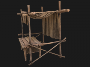 Market Stalls Tent Brown 3D 模型