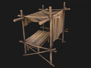 Market Stalls Tent Brown 3D 模型