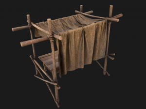 Market Stalls Tent Brown 3D 模型
