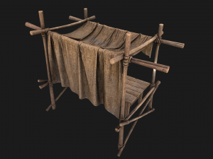 Market Stalls Tent Brown 3D 模型