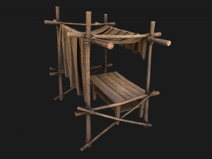 Market Stalls Tent Brown 3D 模型