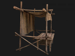 Market Stalls Tent Brown 3D 模型