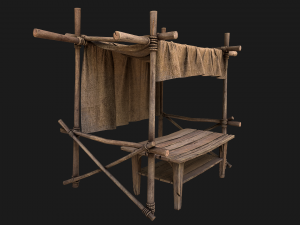 Market Stalls Tent Brown 3D 模型