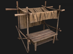 Market Stalls Tent Brown 3D 模型