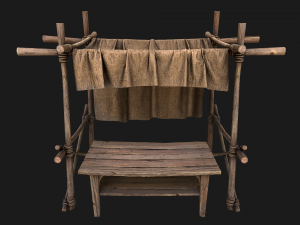 Market Stalls Tent Brown 3D 模型