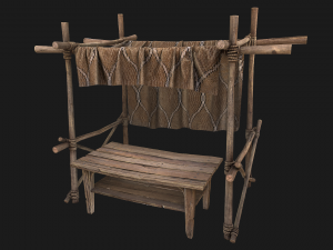 Market Stalls Brown Tent 3D Model