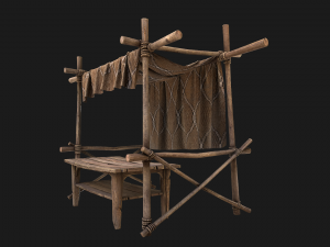 Market Stalls Brown Tent 3D Model