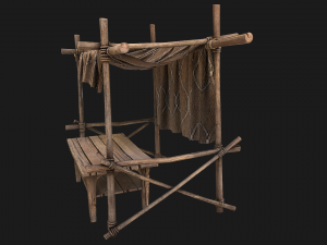 Market Stalls Brown Tent 3D Model