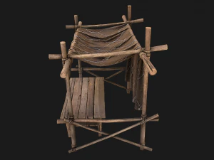 Market Stalls Brown Tent 3D Model