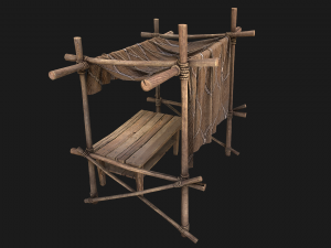 Market Stalls Brown Tent 3D Model