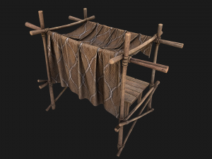 Market Stalls Brown Tent 3D Model