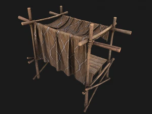 Market Stalls Brown Tent 3D Model