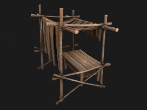 Market Stalls Brown Tent 3D Model