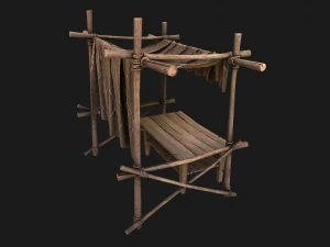 Market Stalls Brown Tent 3D Model
