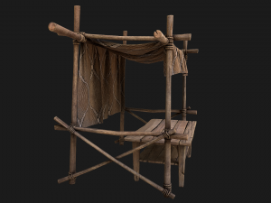 Market Stalls Brown Tent 3D Model