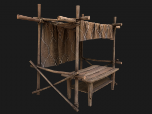 Market Stalls Brown Tent 3D Model