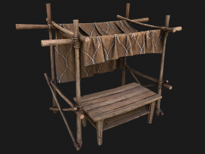 Market Stalls Brown Tent 3D Model