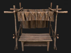 Market Stalls Brown Tent 3D Model