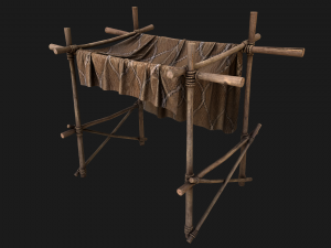 Market Stalls Brown Tent 3D Model