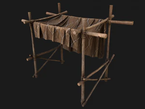 Market Stalls Brown Tent 3D Model