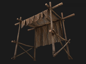 Market Stalls Brown Tent 3D Model