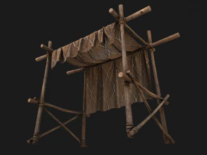 Market Stalls Brown Tent 3D Model