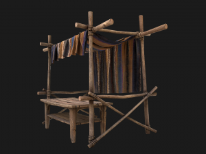 Market Stalls Carpet Tent 3D 모델