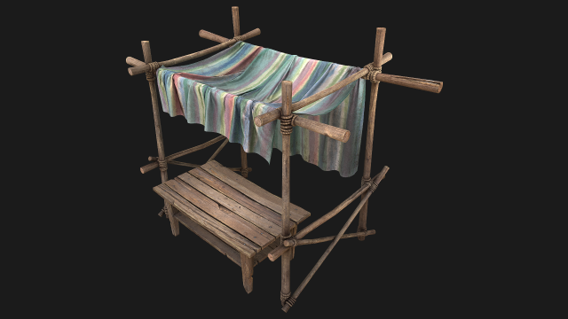 Market Stall Colored Lines Tent Modèle 3D .c4d .max .obj .3ds .fbx .stl .blend 