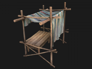 Market Stall Colored Lines Tent Modèle 3D