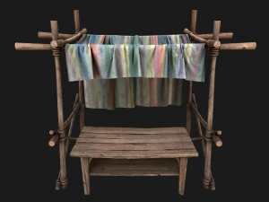 Market Stall Colored Lines Tent 3D Model