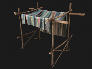 Market Stall Colored Lines Tent Modèle 3D