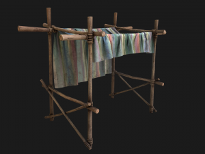 Market Stall Colored Lines Tent Modèle 3D