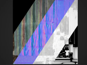 Market Stall Colored Lines Tent 3D Model