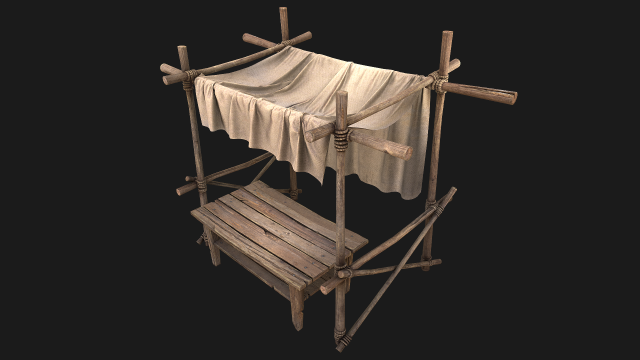 Market Stalls Cotton Tent Modello 3D .c4d .max .obj .3ds .fbx .stl .blend 