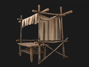 Market Stalls Cotton Tent Modello 3D