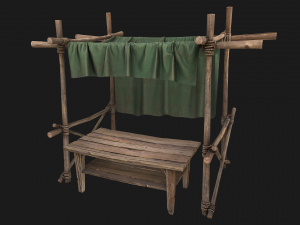 Market Stalls Military Tent 3D Модель