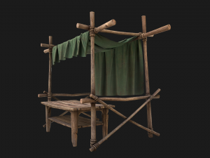 Market Stalls Military Tent 3D Модель