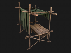 Market Stalls Military Tent 3D Модель
