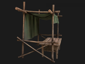Market Stalls Military Tent 3D Модель