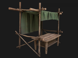 Market Stalls Military Tent 3D Модель
