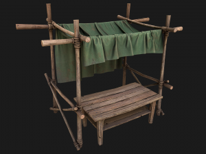 Market Stalls Military Tent 3D Модель